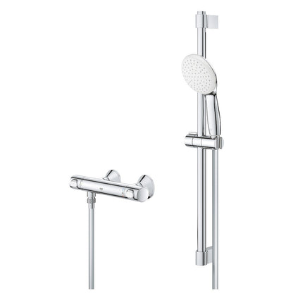 Grohe Grohtherm 500 Baterie dus cu termostat si set de dus cu bara 62 cm, crom