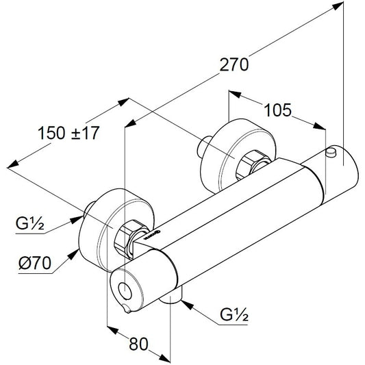Kludi Basic Baterie dus monocomanda cu termostat