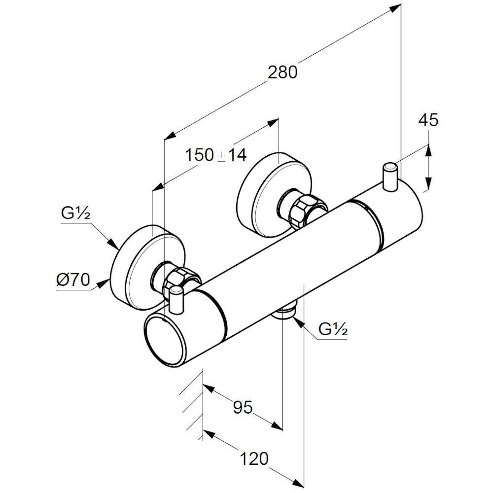 Kludi Bozz Baterie dus cu termostat, auriu periat (brushed gold)