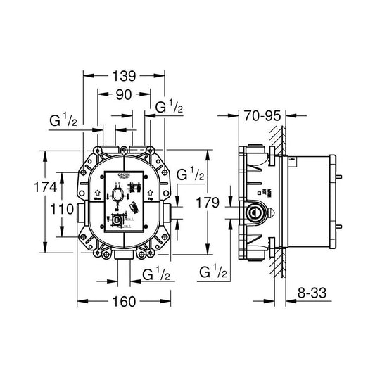 Grohe Rapido T Corp incastrat termostatat