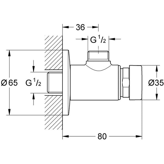 Grohe Euroeco Cosmopolitan T Robinet coltar cu inchidere automata