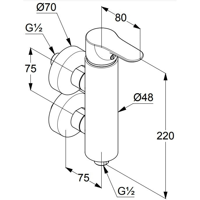 Kludi Objekta Baterie dus monocomanda, crom
