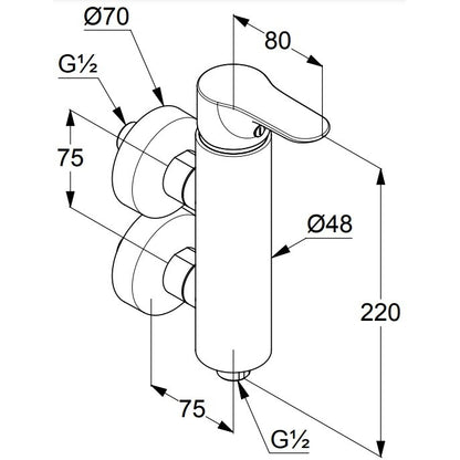 Kludi Objekta Baterie dus monocomanda, crom