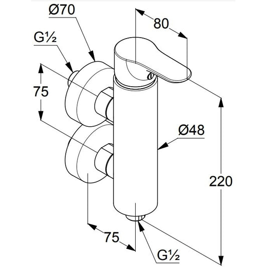 Kludi Objekta Baterie dus monocomanda, crom