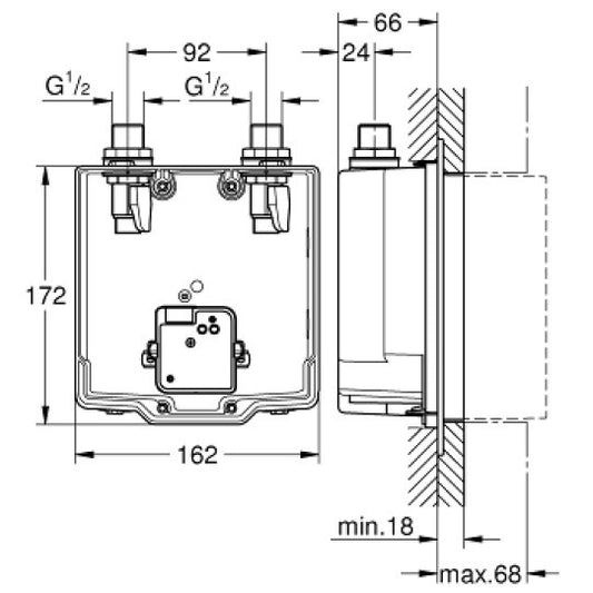 Grohe Eurosmart Cosmopolitan E Sistem ingropat in perete cu mixare