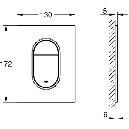Grohe Arena Cosmopolitan S Clapeta de actionare WC Dual Flush, crom