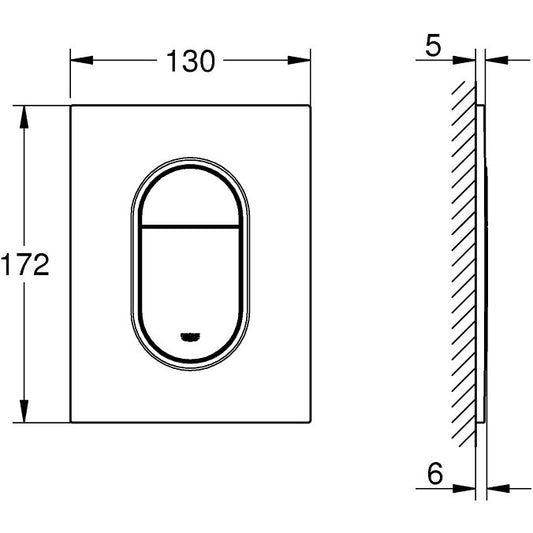 Grohe Arena Cosmopolitan S Clapeta de actionare WC Dual Flush, crom