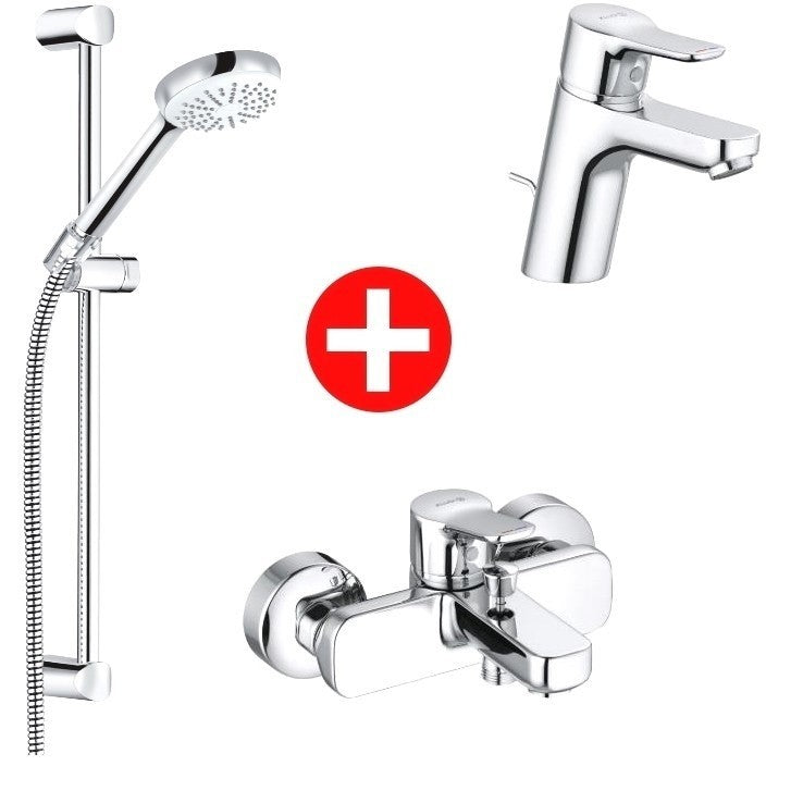 Kludi Pure&Easy Set Promo 3 in 1 pentru cada, set dus cu bara