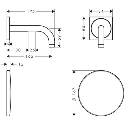 Hansgrohe Axor Uno2 Baterie lavoar electronica, pipa 17 cm