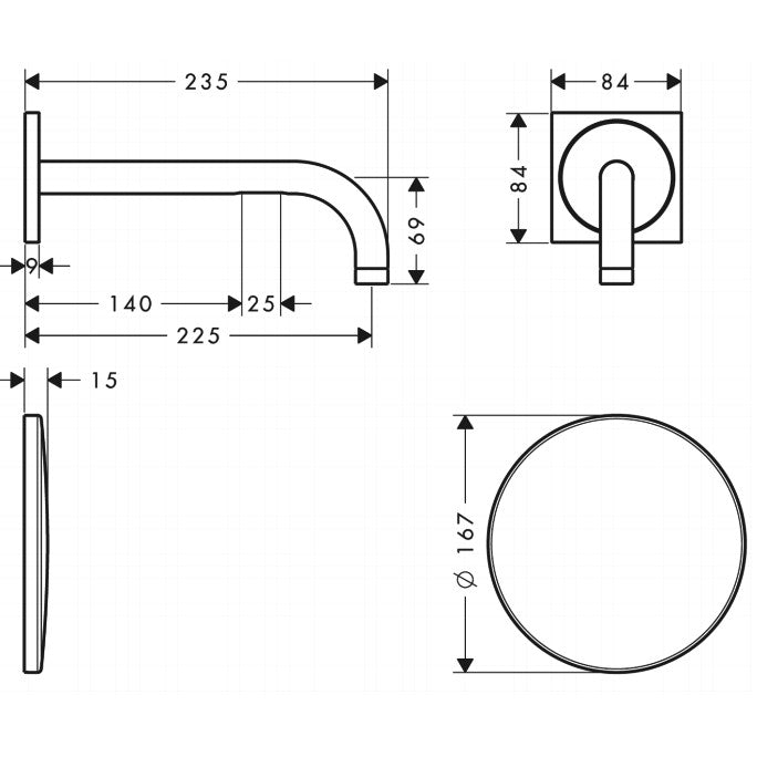 Hansgrohe Axor Uno2 Baterie lavoar electronica, pipa 23 cm