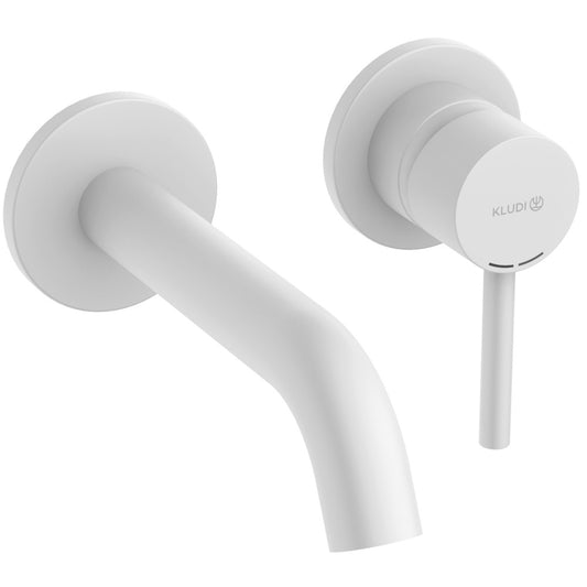 Baterie lavoar incastrata alba mat Kludi Bozz, pipa 18 cm