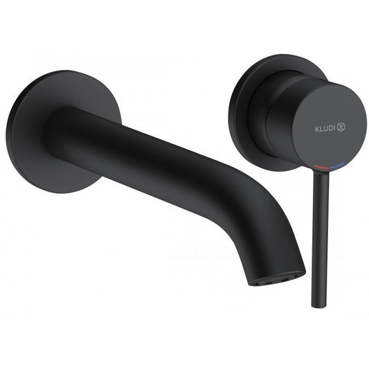 Baterie lavoar incastrata neagra mat Kludi Bozz, pipa 23 cm