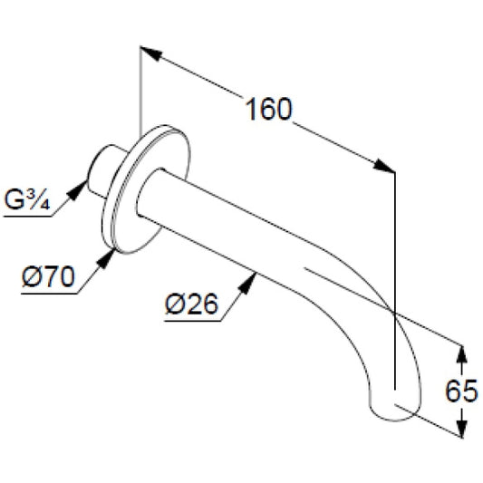 Kludi Bozz Pipa cada, auriu periat (brushed gold)