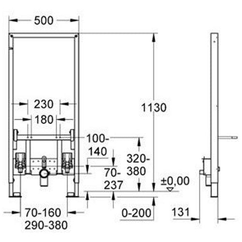 Grohe Rapid SL Cadru montaj bideu H113 cm