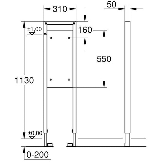 Grohe Rapid SL Cadru fixare bara de sprijin pentru persoane cu dizabilitati