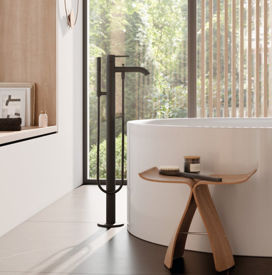 Kludi Bozz Baterie cada freestanding, negru mat