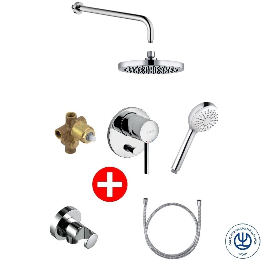 Set promo Sistem dus incastrat fara termostat Kludi Bozz, 7 in 1