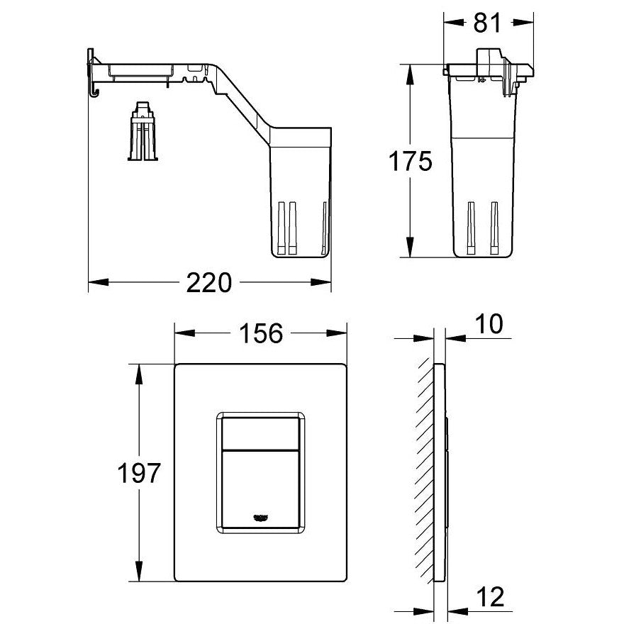 Grohe Skate Cosmopolitan Fresh Set clapeta de actionare dual-flush
