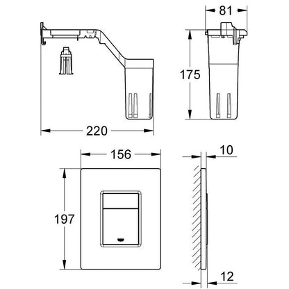 Grohe Skate Cosmopolitan Fresh Set clapeta de actionare dual-flush