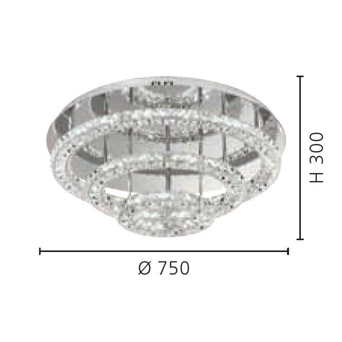 Eglo Toneria Plafoniera 1x72W, transparent