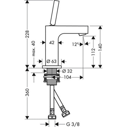 Baterie lavoar Hansgrohe Axor Citterio 110, fara ventil
