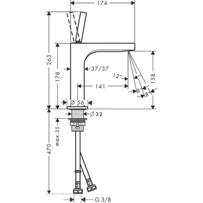 Baterie lavoar Hansgrohe Axor Citterio 160, fara ventil