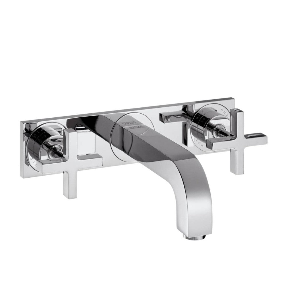 Baterie chiuveta baie incastrata Hansgrohe Axor Citterio, dubla comanda, cu placa si manere cruce