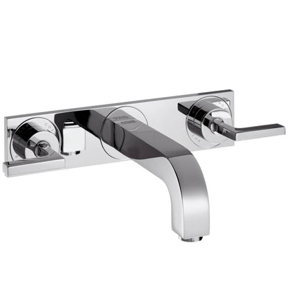 Baterie lavoar incastrata Hansgrohe Axor Citterio, dubla comanda, cu placa si manere tip L
