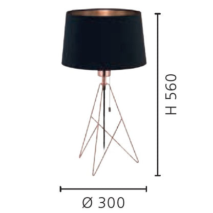 Eglo Camporale Veioza 1x60W, negru/cupru