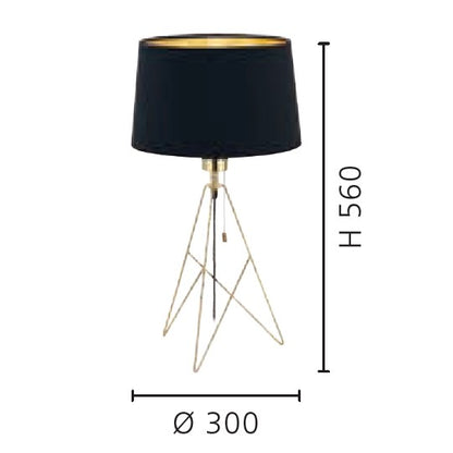 Eglo Camporale Veioza 1x60W, negru/auriu