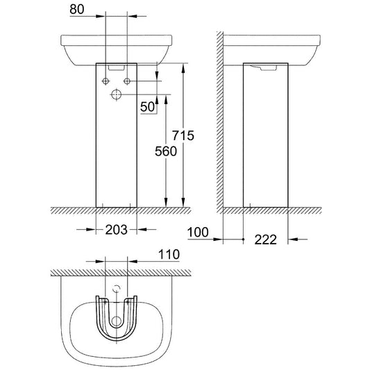Grohe Euro Ceramic Picior lavoar