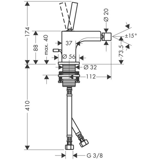 Hansgrohe Axor Citterio Baterie bideu monocomanda H17 cm