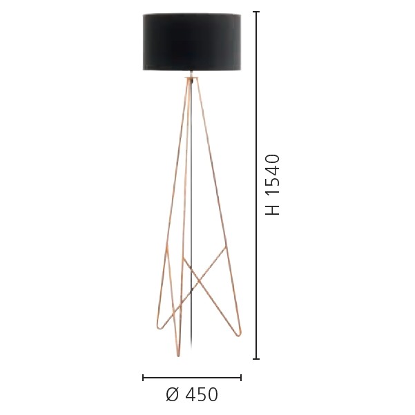 Eglo Camporale Lampadar 1x60W, negru/cupru