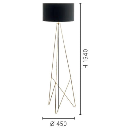 Eglo Camporale Lampadar 1x60W, negru/auriu