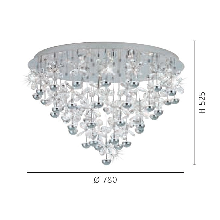 Eglo Pianopoli Plafoniera 43x1.8W, transparent