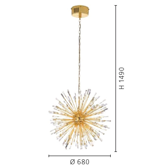 Eglo Vivaldo 1 Pendul 21x1.2W, auriu/transparent