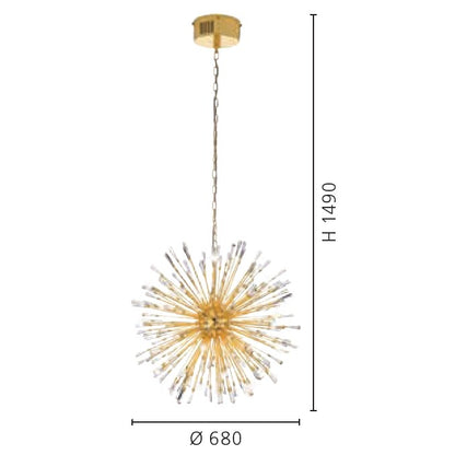 Eglo Vivaldo 1 Pendul 21x1.2W, auriu/transparent