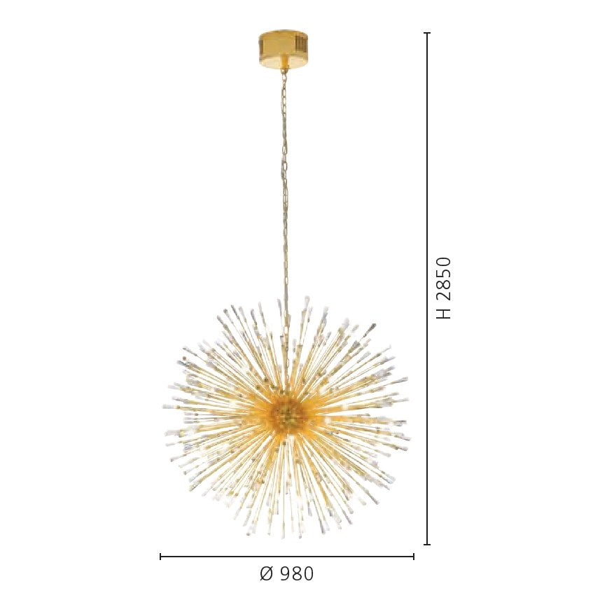 Eglo Vivaldo 1 Pendul 32x1.2W, auriu/transparent