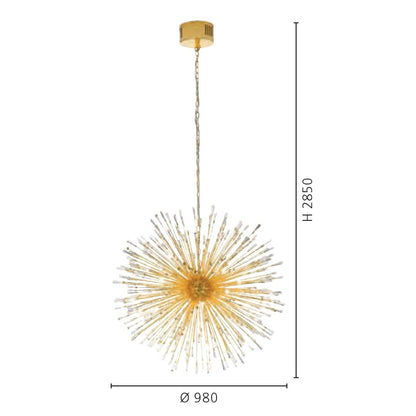 Eglo Vivaldo 1 Pendul 32x1.2W, auriu/transparent