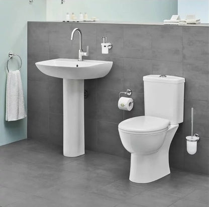 Set Vas WC pe pardoseala cu rezervor aparent si capac soft close Grohe Bau Ceramic 36x62 cm evacuare orizontala