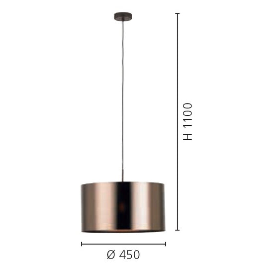 Eglo Saganto 1 Pendul 1x60W, Ø45 cm, cupru