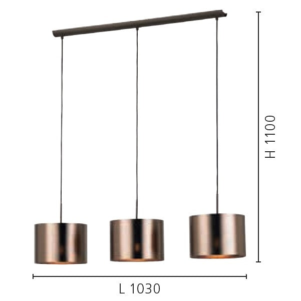 Eglo Saganto 1 Pendul 3x60W, cupru