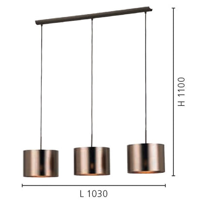 Eglo Saganto 1 Pendul 3x60W, cupru