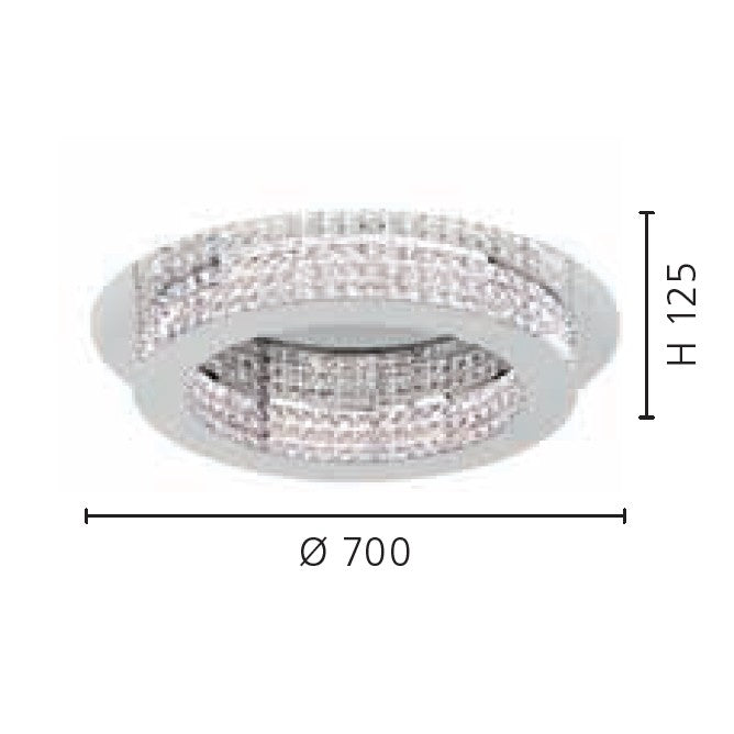 Eglo Principe Plafoniera 14x3.2W, crom/transparent