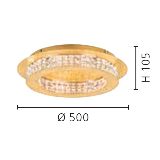 Eglo Principe Plafoniera 10x3.2W, auriu/transparent