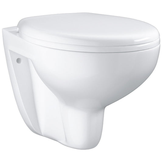 Set Vas WC suspendat cu capac Grohe Bau Ceramic Rimless 37x53 cm, evacuare orizontala