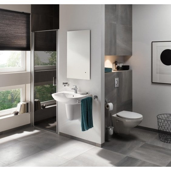 Set promo Vas WC suspendat cu rezervor incastrat si capac Grohe Bau Ceramic Rimless 37x53 cm evacuare orizontala