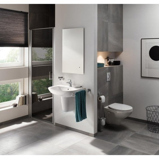 Set promo Vas WC suspendat cu rezervor incastrat si capac Grohe Bau Ceramic Rimless 37x53 cm evacuare orizontala
