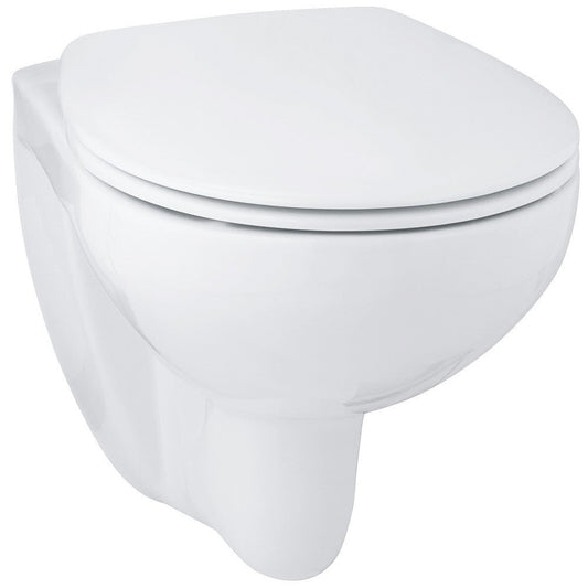 Set Vas WC suspendat cu capac Grohe Bau Ceramic Rimless 37x53 cm, evacuare orizontala