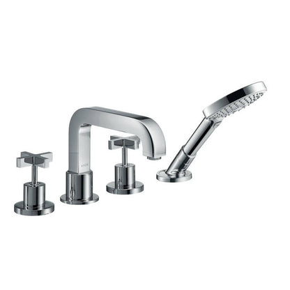 Hansgrohe Axor Citterio Baterie cada dus cu 4 gauri, montaj langa cada, manere cruce